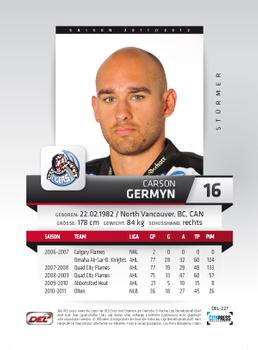 2011-12 Playercards (DEL) #DEL-227 Carsen Germyn Back