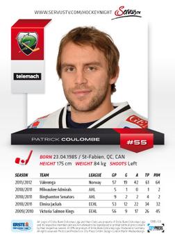 2012-13 Playercards EBEL #EBEL-123 Patrick Coulombe Back