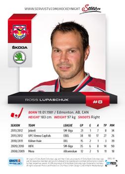 2012-13 Playercards EBEL #EBEL-101 Ross Lupaschuk Back