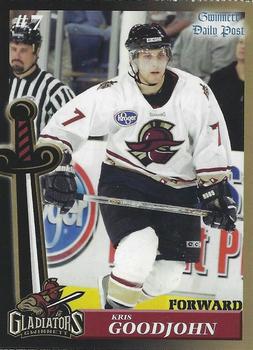2003-04 Gwinnett Daily Post Gwinnett Gladiators (ECHL) #20 Kris Goodjohn Front