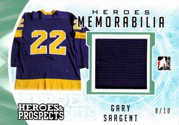 2016-17 Leaf In The Game Heroes and Prospects  - Hero Memorabilia - Emerald #HM­‐16 Gary Sargent Front
