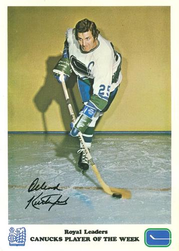 1973-74 Royal Bank Vancouver Canucks #NNO Orland Kurtenbach Front