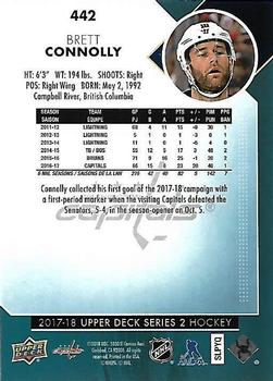 2017-18 Upper Deck #442 Brett Connolly Back