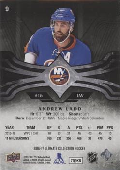 2016-17 Upper Deck Ultimate Collection - Onyx #9 Andrew Ladd Back