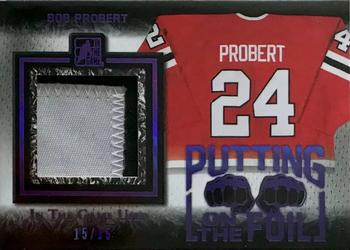 2017 Leaf In The Game Used - Putting on the Foil Purple Spectrum Foil #PF-02 Bob Probert Front