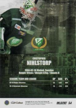 2011-12 SHL Elitset #54 Cristopher Nihlstorp Back