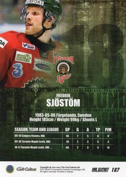 2011-12 SHL Elitset #187 Fredrik Sjöstöm Back