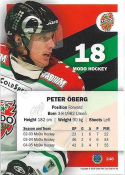 2005-06 SHL Elitset #248 Peter Oberg Back