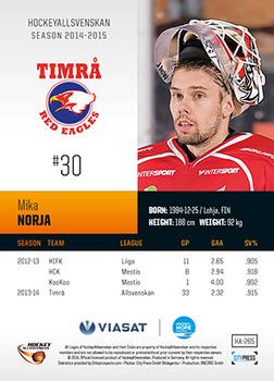2014-15 HockeyAllsvenskan #HA-265 Mika Norja Back