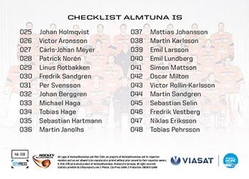 2014-15 HockeyAllsvenskan #HA-338 Almtuna IS Back