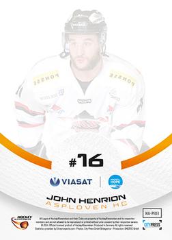2014-15 HockeyAllsvenskan - Prime Imports #HA-PI03 John Henrion Back
