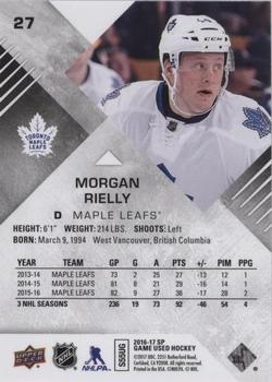 2016-17 SP Game Used - Purple #27 Morgan Rielly Back
