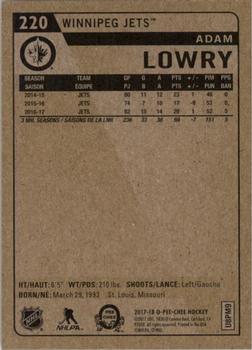 2017-18 O-Pee-Chee - Retro #220 Adam Lowry Back