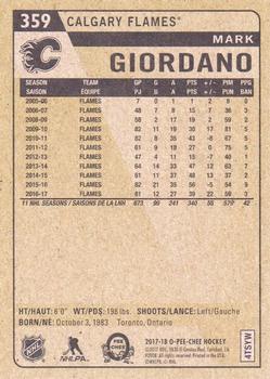 2017-18 O-Pee-Chee - Retro #359 Mark Giordano Back