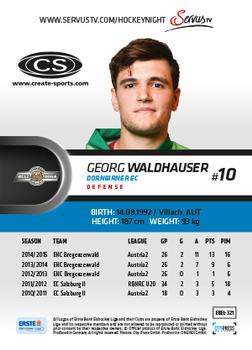 2015-16 Playercards Premium (EBEL) #EBEL-321 Georg Waldhauser Back
