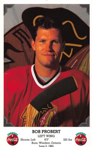 1995-96 Coca-Cola Chicago Blackhawks #NNO Bob Probert Front