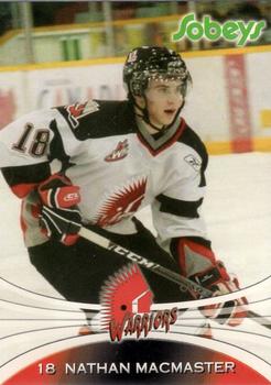 2008-09 Sobeys Moose Jaw Warriors (WHL) #13 Nathan MacMaster Front