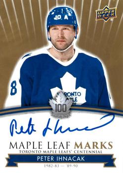 2017 Upper Deck Toronto Maple Leafs Centennial - Maple Leaf Marks #MLM-PI Peter Ihnacak Front