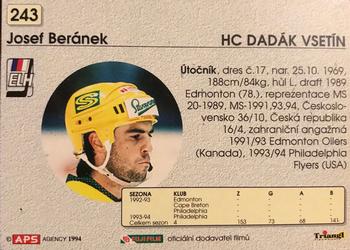 1994-95 APS Extraliga (Czech) #243 Josef Beranek Back