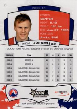 2009-10 Extreme Hamilton Bulldogs (AHL) #NNO Mikael Johansson Back