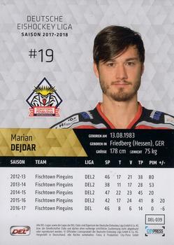 2017-18 Playercards (DEL) #DEL-039 Marian Dejdar Back