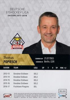 2017-18 Playercards (DEL) #DEL-044 Thomas Popiesch Back