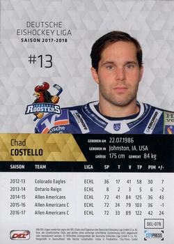 2017-18 Playercards (DEL) #DEL-078 Chad Costello Back