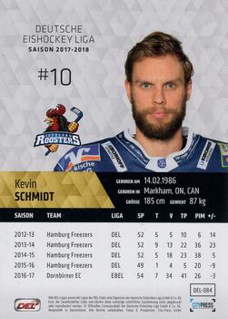 2017-18 Playercards (DEL) #DEL-084 Kevin Schmidt Back