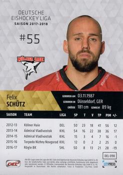 2017-18 Playercards (DEL) #DEL-098 Felix Schütz Back