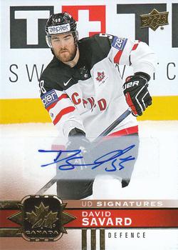 2017-18 Upper Deck Team Canada - Gold Foil Signatures #28 David Savard Front