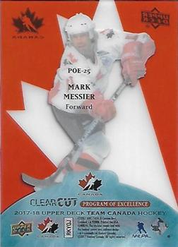 2017-18 Upper Deck Team Canada - Clear Cut Program of Excellence #POE-25 Mark Messier Back