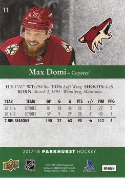 2017-18 Parkhurst #11 Max Domi Back