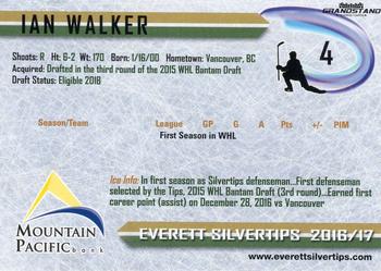 2016-17 Grandstand Everett Silvertips (WHL) #3 Ian Walker Back