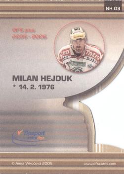 2005-06 Czech OFS - NH Die Cut #3 Milan Hejduk Back