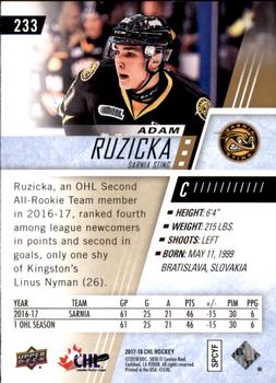 2017-18 Upper Deck CHL #233 Adam Ruzicka Back