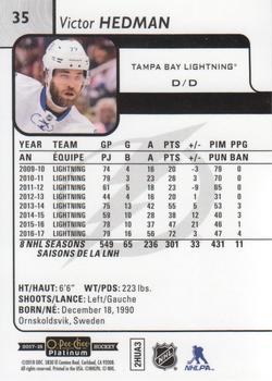 2017-18 O-Pee-Chee Platinum #35 Victor Hedman Back