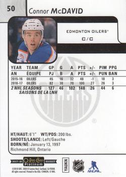 2017-18 O-Pee-Chee Platinum #50 Connor McDavid Back