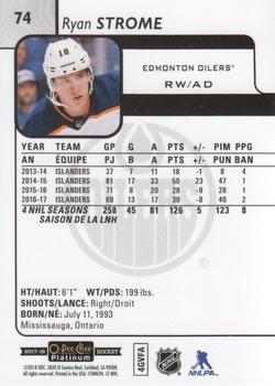 2017-18 O-Pee-Chee Platinum #74 Ryan Strome Back