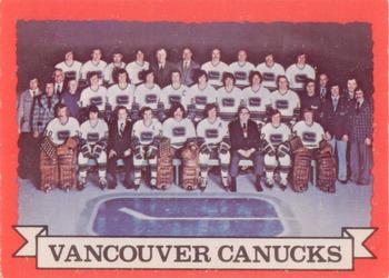 1973-74 O-Pee-Chee - Light Backs #107 Canucks Team Front