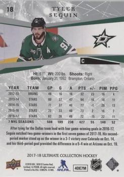 2017-18 Upper Deck Ultimate Collection #18 Tyler Seguin Back