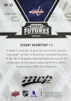 2017-18 Upper Deck MVP - Bright Futures #BF-25 Evgeny Kuznetsov Back