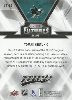 2017-18 Upper Deck MVP - Bright Futures #BF-28 Tomas Hertl Back