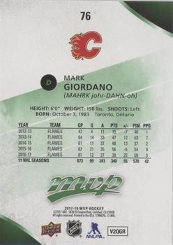 2017-18 Upper Deck MVP - Green Script #76 Mark Giordano Back