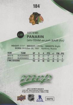 2017-18 Upper Deck MVP - Green Script #184 Artemi Panarin Back