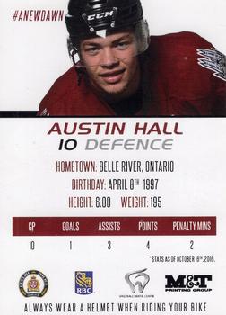 2016-17 Guelph Storm (OHL) Series 1 #NNO Austin Hall Back