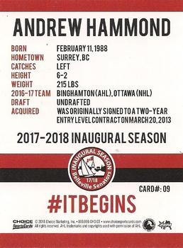 2017-18 Belleville Senators (AHL) #9 Andrew Hammond Back
