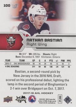 2017-18 Upper Deck AHL - Silver Foil #100 Nathan Bastian Back