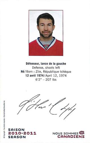 2010-11 Montreal Canadiens #NNO Roman Hamrlik Back