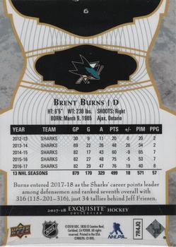 2017-18 Upper Deck Ice - Exquisite Collection - Base #6 Brent Burns Back