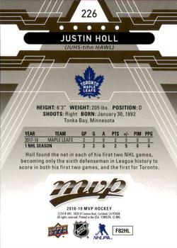 2018-19 Upper Deck MVP #226 Justin Holl Back